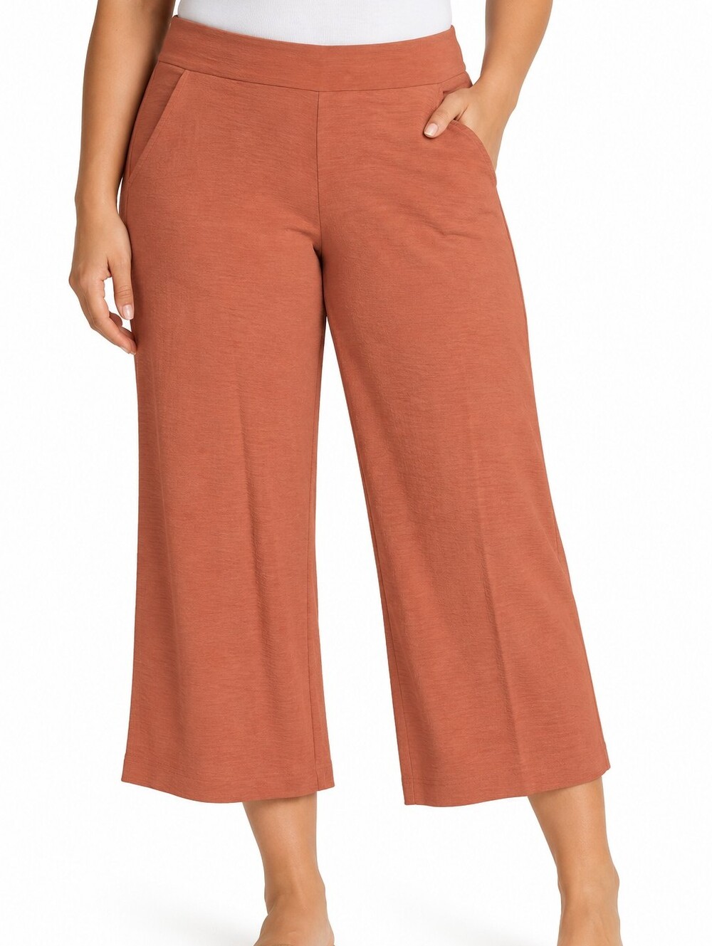Nine West Crop Wide-Leg Pants in Rust NWT